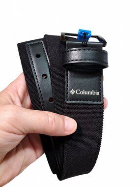 COLUMBIA NWT Stretch Webbing Belt Black Large 38-40 Casual Outdoor Travel Golf